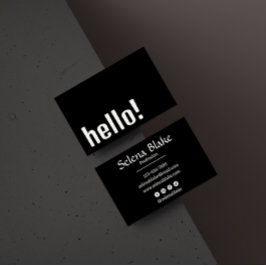 Trendig Retro Boho - Modern svart och vitt Visitkort