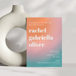 Trendig Retro Gradient Turcos Rosa Bat mitzvah Inbjudningar<br><div class="desc">Bat mitzvah inbjudan till Rosa för  av återfyllnad av färggradient i trendig</div>