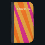 Trendig Retro rand Rosa Orange Mustard Galaxy S4 Plånbok<br><div class="desc">Groovy 1970:s återdesign. Abstrakt rand i orange,  rosa och senapsgult. Anpassa snyggtens trendig till modern skripttypografi.</div>