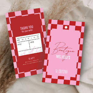 Trendig Retro Rosa Klädesbutik Pris Märke Visitkort