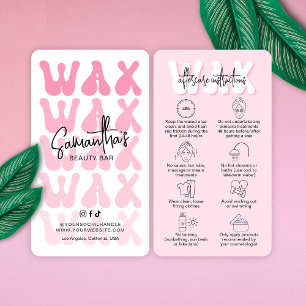 Trendig Retro Rosa Modern Salon Waxing Eftervård Visitkort