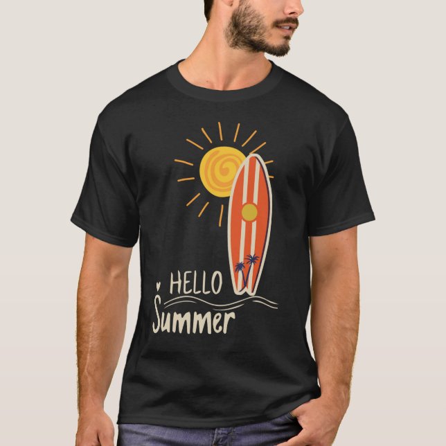 Trendig Retro Sommar Vibes T-shirt (Framsida)