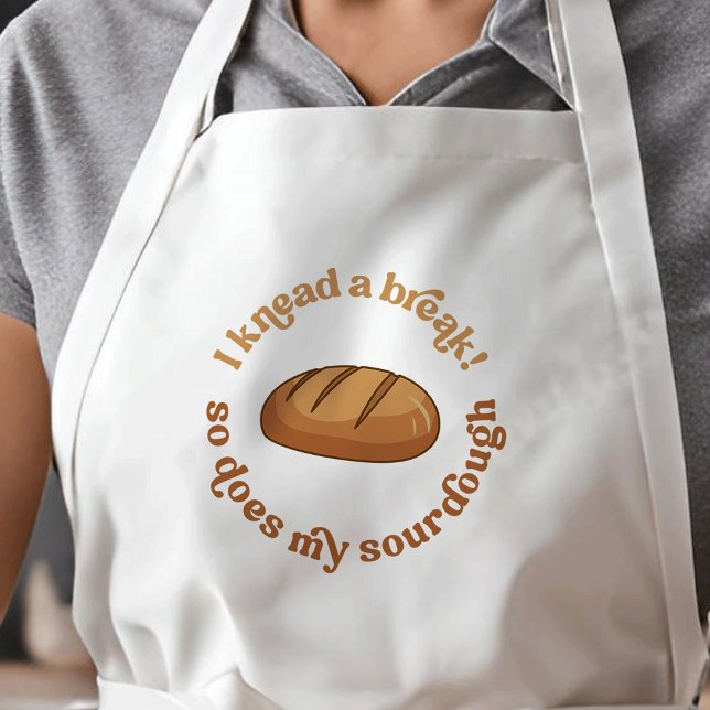 Trendig Retro Sourdough Bread Baker Funny Joke Långt Förkläde (Modern funny sourdough bread enthusiast apron - the perfect gift for a baker *mockup is Ai generated)