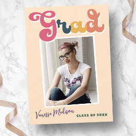 Trendig Retro Vintage Boho Typography Photo Grad Meddelande