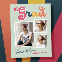 Trendig Retro Vintage Stil Grad 3 Photo Collage Vykort