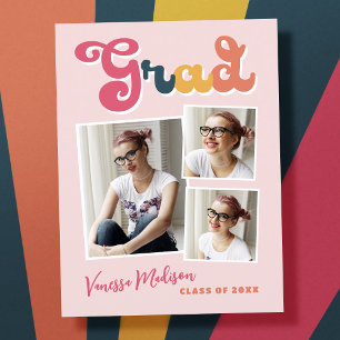 Trendig Retro Vintage Stil Grad 3 Photo Collage Vykort