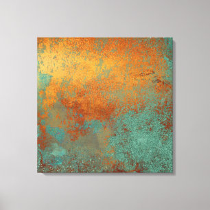 Trendig Rik Copper Patina Metallic Canvastryck