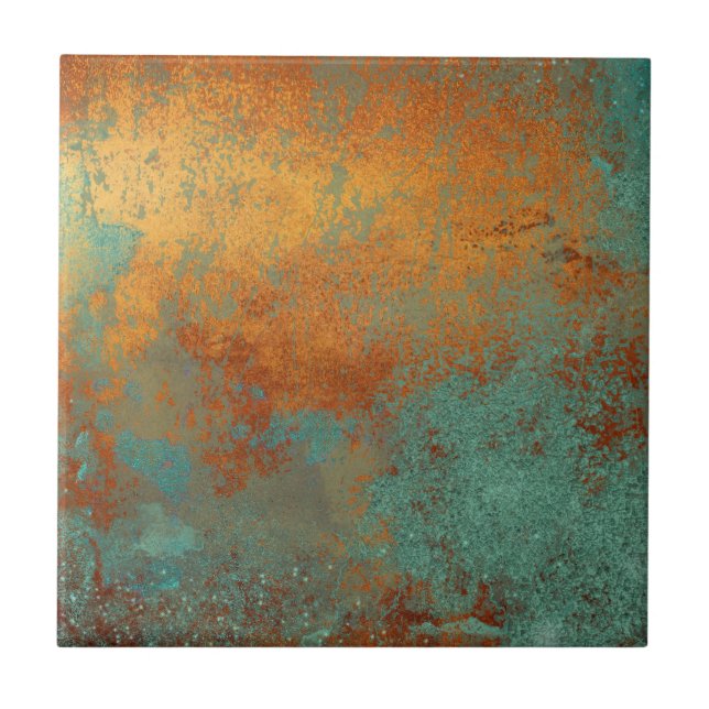 Trendig Rik Copper Patina Metallic Kakelplatta (Framsidan)