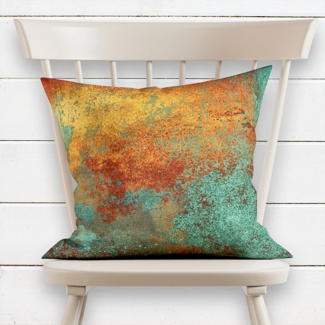 Trendig Rik Copper Patina Metallic Kudde (Skapare uppladdad)