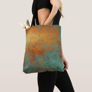 Trendig Rik Copper Patina Metallic Tygkasse