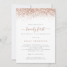Trendig Ro Glitter 21:a födelsedagen Party Inbjudningar
