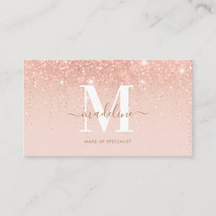 Trendig Ro Glitter guld-Elegant, Monogram Visitkort