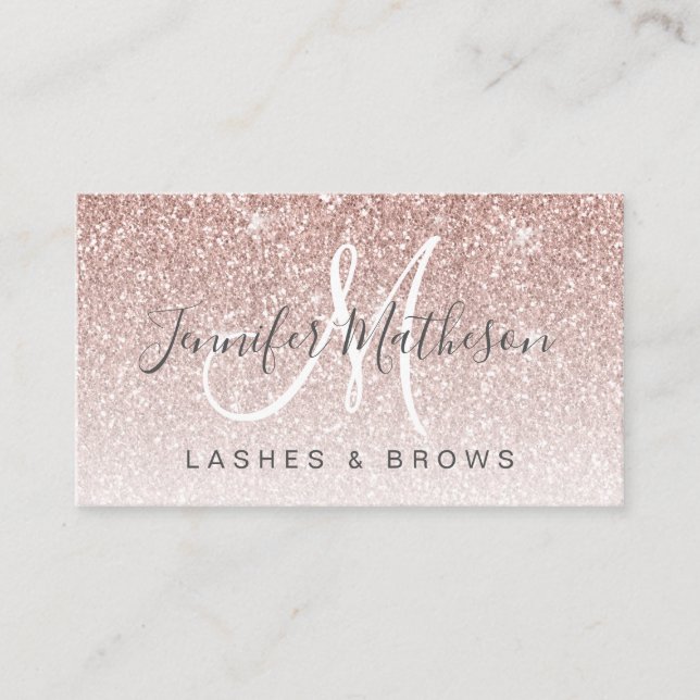 Trendig Ro Glitter Lash Brows Salon Visitkort (Framsida)