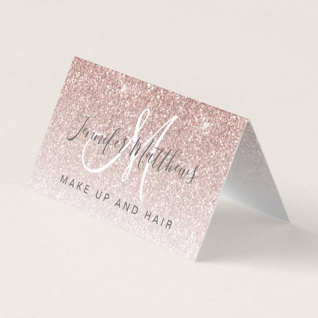 Trendig Ro Glitter Makeup Artist Hair Salon Visitkort (Framsida)