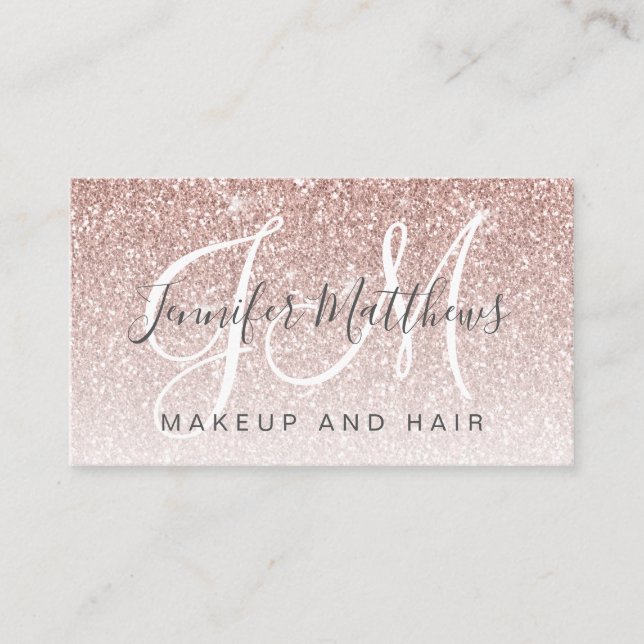 Trendig Ro Glitter Makeup Artist Hair Salon Visitkort (Framsida)