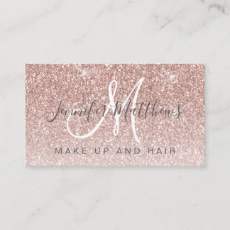 Trendig Ro Guld Glitter Makeup Artist Hair Salon Visitkort