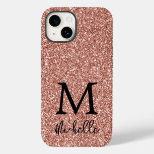 Trendig Ro Guld Glitter Monogram första Namn
