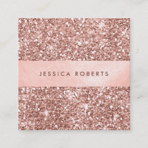 Trendig Ro Guld Glitter Mönster Söt Fyrkantigt Visitkort