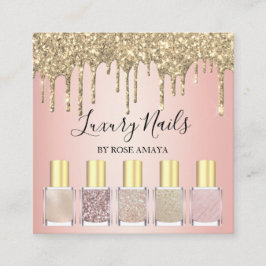 Trendig Ro Guld Glitter Nagel Polen Fyrkantigt Visitkort