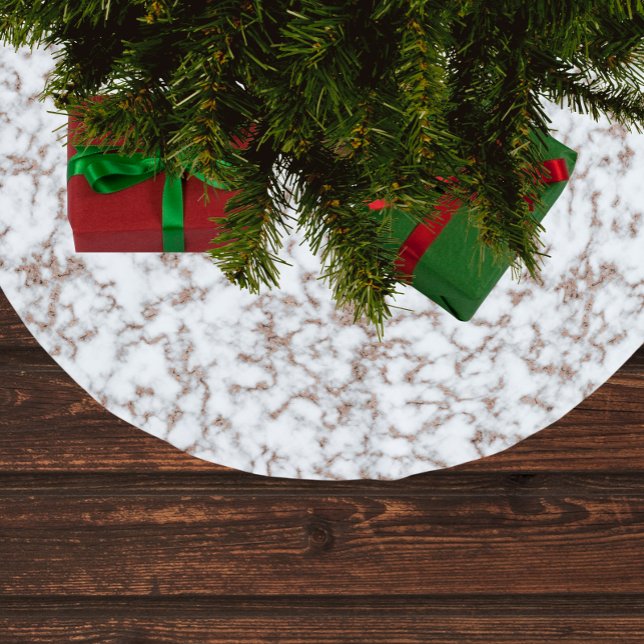 Trendig Ro Guld Marble Mönster Julgransmatta Borstad Polyester (Skapare uppladdad)