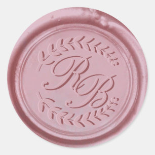 Trendig Ro Vax säl Monogram Bröllop Runt Klistermärke