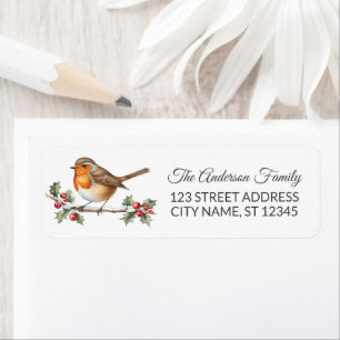 Trendig Robin Bird Winter-Returadressen Jul Returadress Etikett