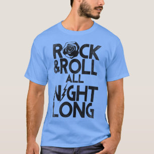Trendig Rock and roll hela natten Blommigt Tet T Shirt