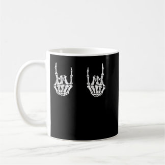 Trendig Rocker Skeleton Hand Sten on Funny Hallowe Kaffemugg