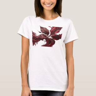 Trendig röd abstrakt blad kreativ tryck t shirt