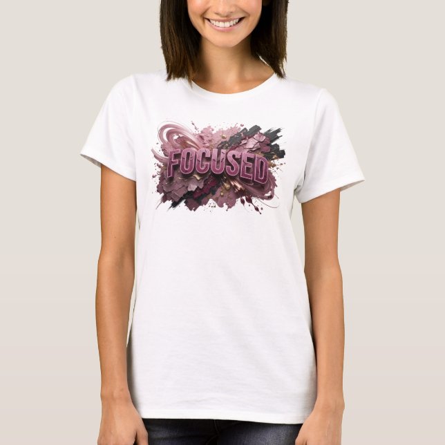 Trendig röd FOKUSERAD grafisk t-shirt (Framsida)