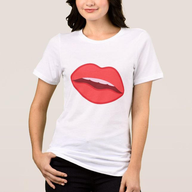 Trendig röd läpp estetisk grafisk t-shirt (Framsida)