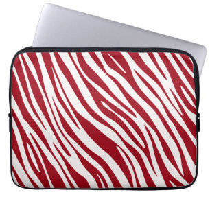 Trendig röd zebra djur ränder laptop fodral