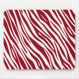 Trendig röd zebra djur ränder musmatta