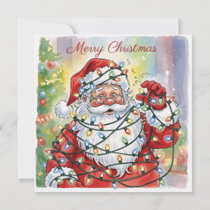 Trendig Rolig Modern Enkel Söt Tomte Kort