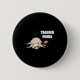 Trendig Rolig Söndertrasad Panda Berusad Tvättbjör Knapp