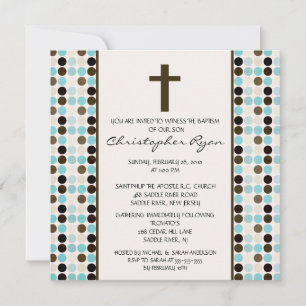 Trendig Roligt DOTS Pojke Baptism Inbjudningar