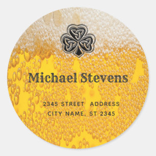 Trendig roligt ölöl Irländska lyckliga schamprock  Runt Klistermärke