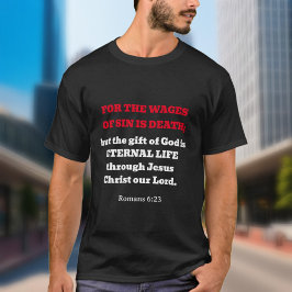 Trendig Romans 6:23 Gospel Scripture Christian Mör T Shirt