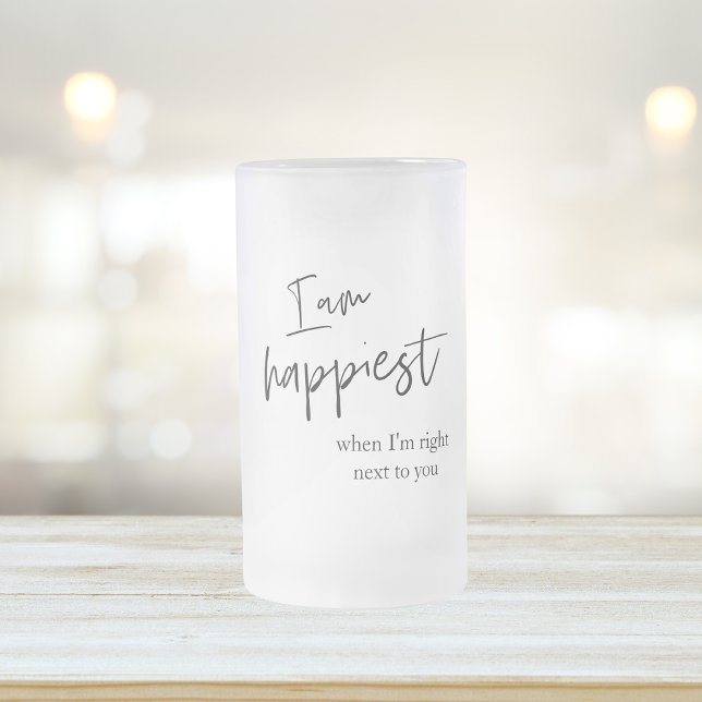 Trendig Romantic Black Quote Gift Frostat Ölglas (Skapare uppladdad)