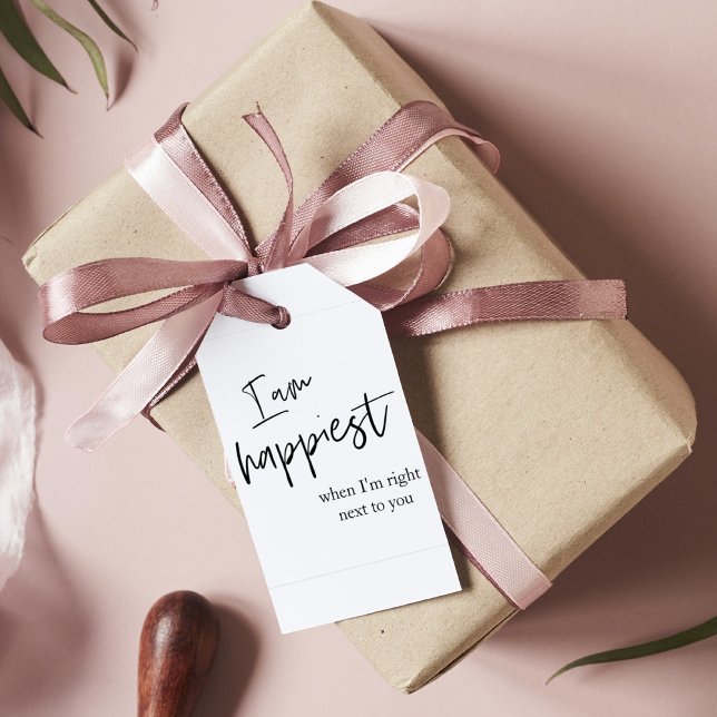 Trendig Romantic Black Quote Gift Presentetikett (Skapare uppladdad)