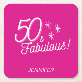 Trendig Rosa 50 och Fabulous Underlägg Papper Kvadrat