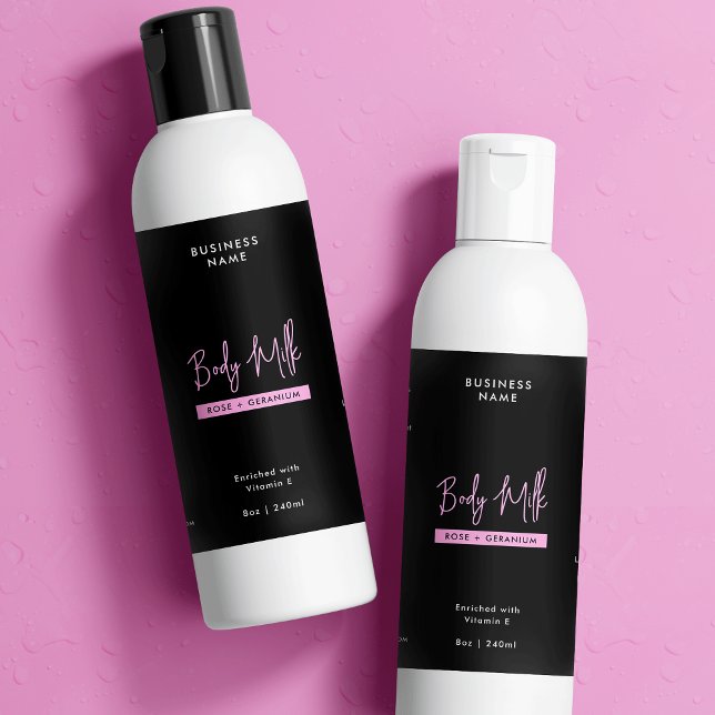 Trendig Rosa 8 OZ Skincare Flaska Watersecure Labe (Trendy Pink 8 OZ Skincare Bottle Waterproof Label *Verify Size to Ensure A Good Fit*)