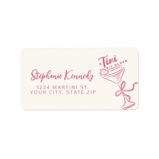 Trendig Rosa A Tini Bit Older 30års födelsedag Adressetikett (Framsidan)