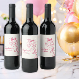 Trendig Rosa A Tini Bit Older 30års födelsedag Vinflaska Etikett