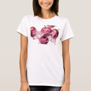 Trendig rosa abstrakt Apple Visuell Design T Shirt
