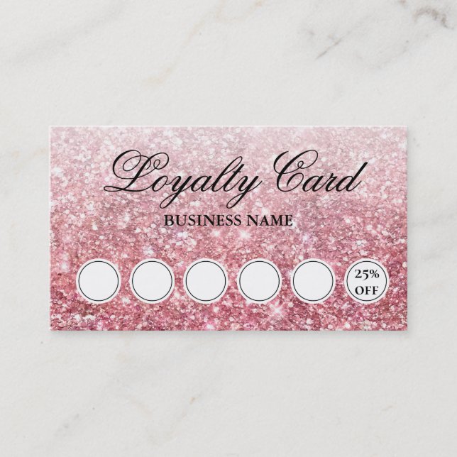 Trendig Rosa Beauty Business Loyalty Card Visitkort (Framsida)