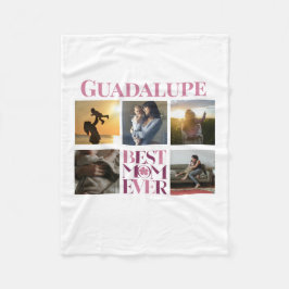 Trendig Rosa Best Mamma någonsin Photo Collage Fleecefilt