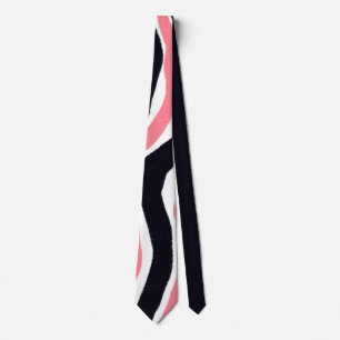 Trendig Rosa Black Abstrakt Rand Mönster Slips