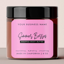 Trendig Rosa & Black Bath Body Cosmetic Burk Fyrkantigt Klistermärke