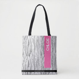 Trendig Rosa & Black Personlig Tygkasse